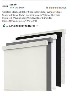 SUNO Cordless Blackout Roller Shades